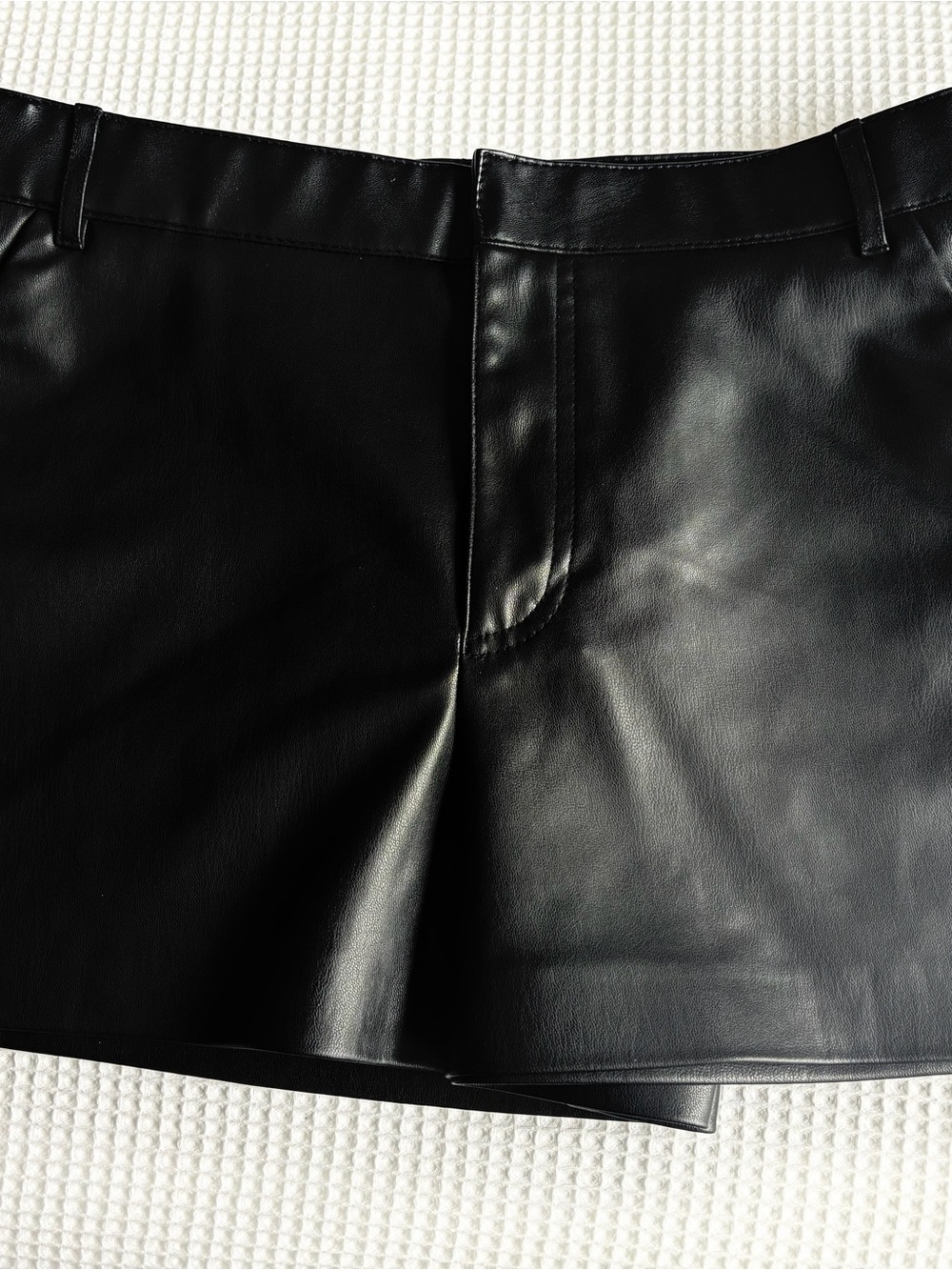 Zara Black Faux Leather Skort